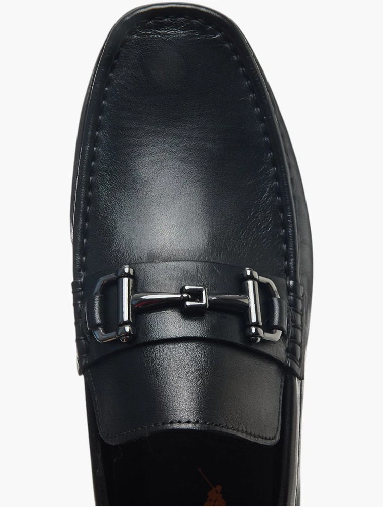 Polo Black Horsebit Driver Slip On Loafers