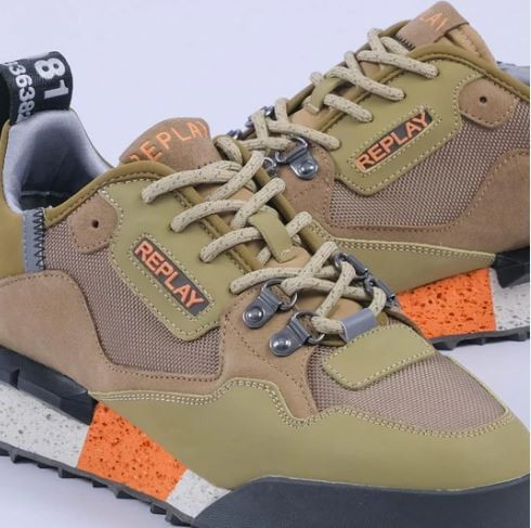 Replay Field Speed Shoes In Khaki and Orange