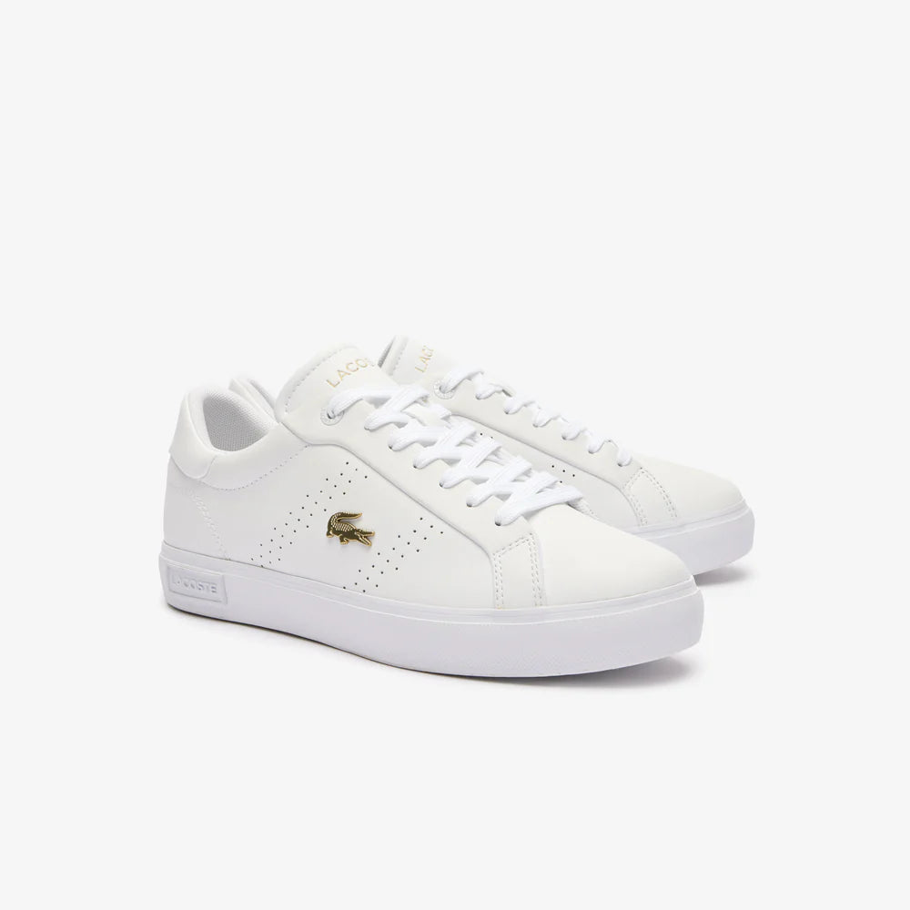 LACOSTE-WOMEN'S POWERCOURT 2.0 LEATHER TRAINERS