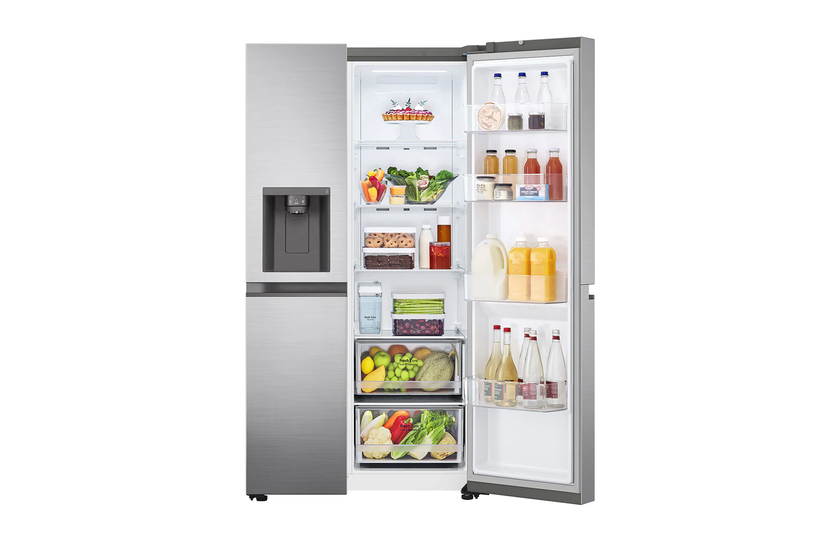 Lg silver fridge deals freezer