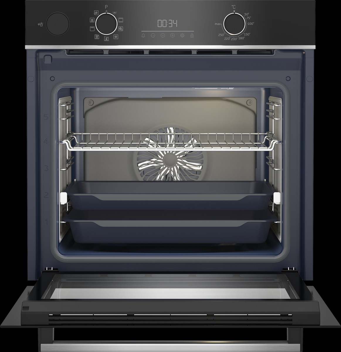 Beko 60cm Built-In Steam Assist Oven Black BBIS13300XMSE