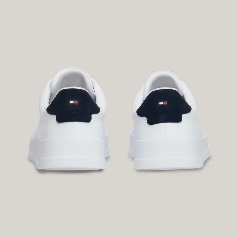 Tommy Hilfiger Court Leather Grain Sneaker - white multi