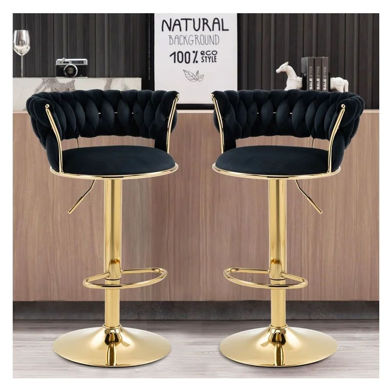 Bar Stool (Finish Colour - Black) set of 2