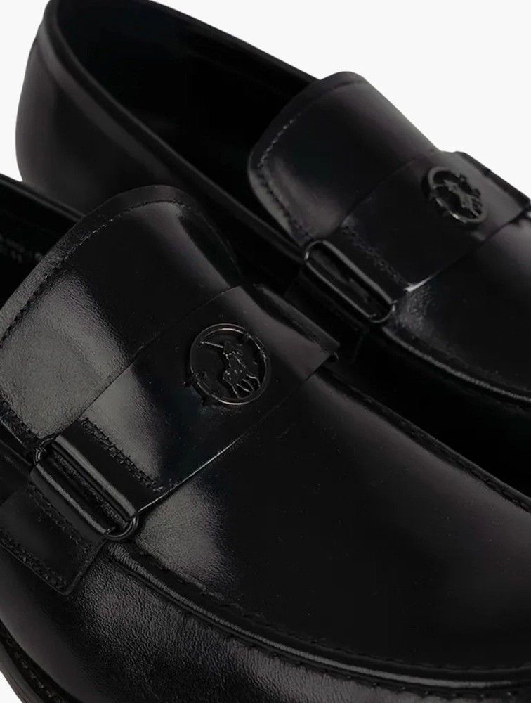 Polo Black Circle Pony Trim Penny Loafers