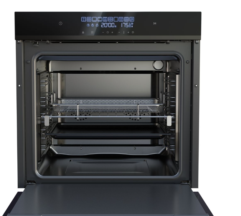 AEG 60cm Built-In Oven With Air Fryer & Heatwrap - Black Glass Finish