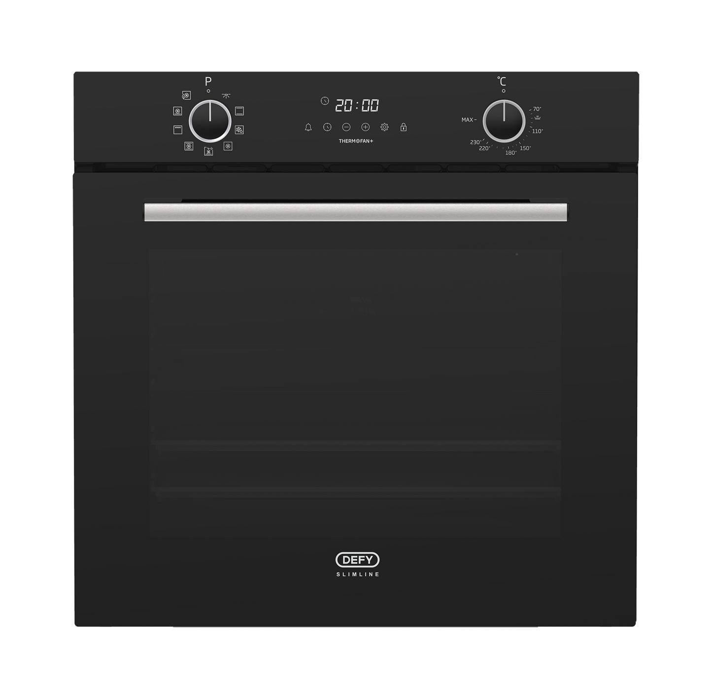 Defy 60cm Black Built-In Oven with Thermofan+ – DBO689