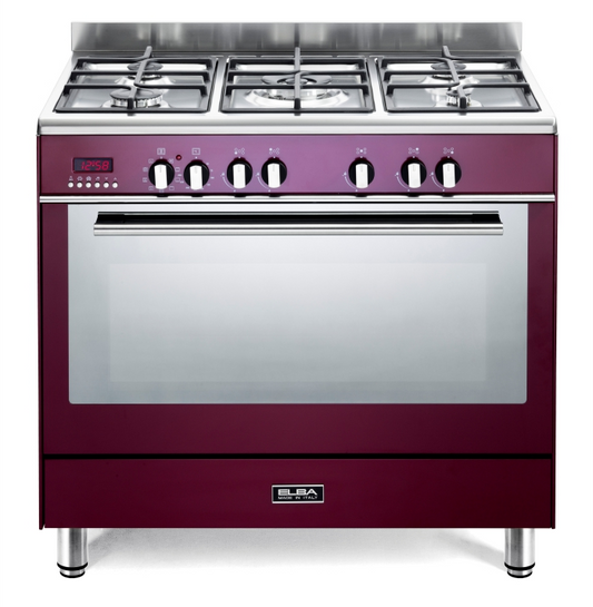 Elba 90cm Burgundy Fusion Gas/Electric Cooker – 9FX827R