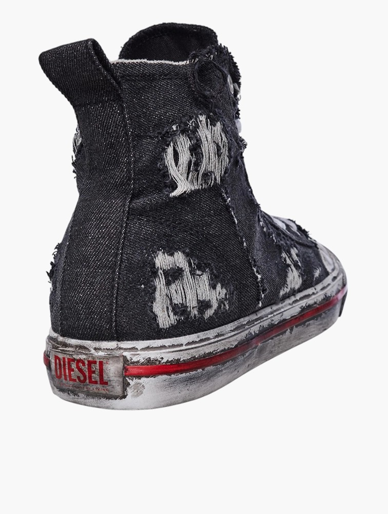 Diesel Black Distressed High Top Sneakers