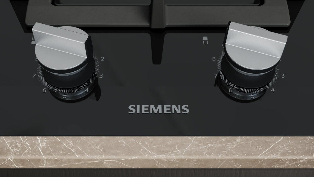 Siemens iQ700 Black 30cm 2 Burner Gas Hob – ER3A6BI40L