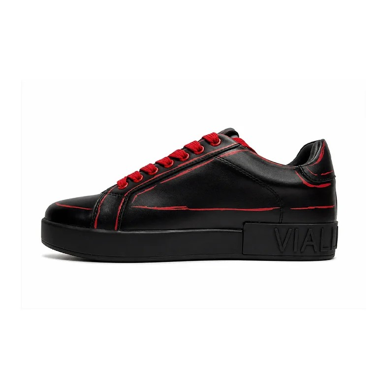 Vialli Rafah Sneakers In Black & Red