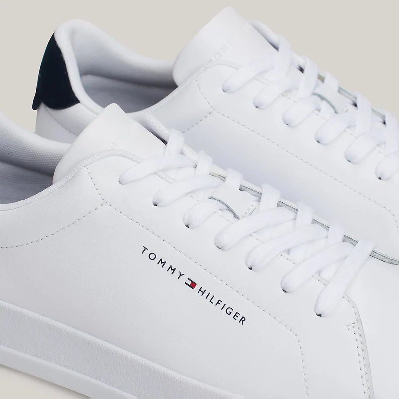 Tommy Hilfiger Court Leather Grain Sneaker - white multi