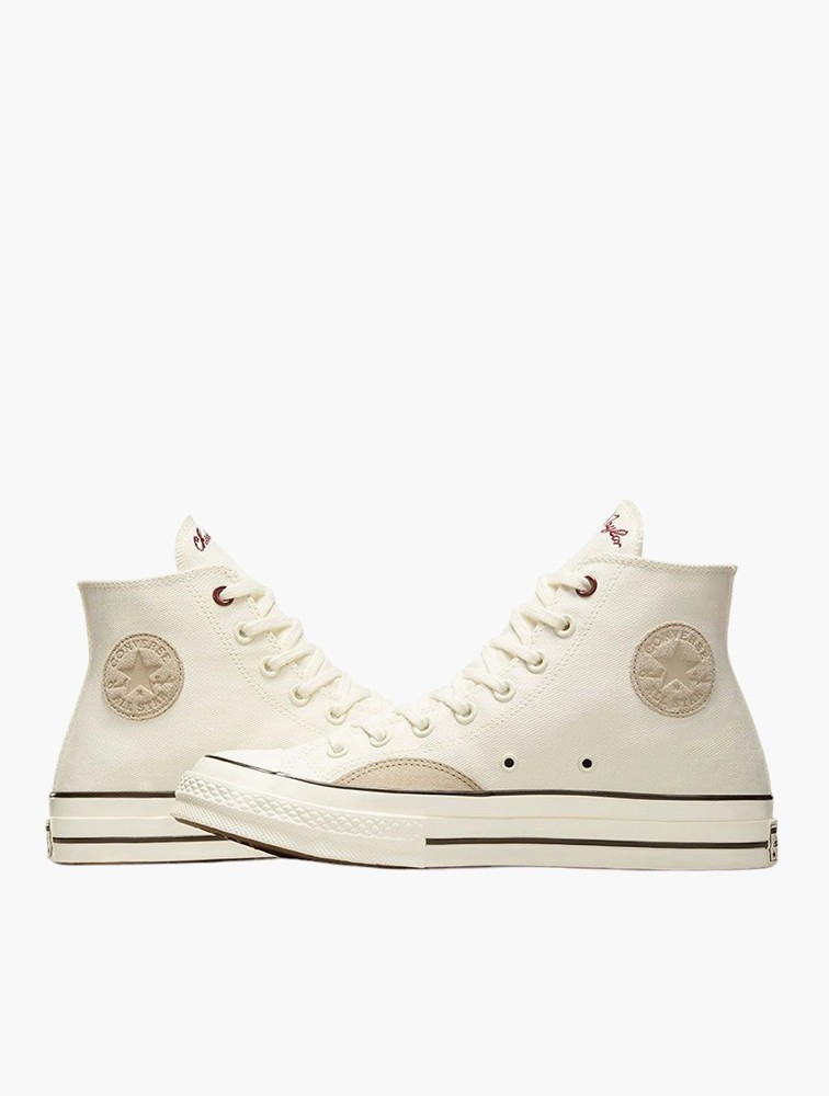 Converse Egret Beach Stone Chuck 70 Mixed Materials High Top Sneakers