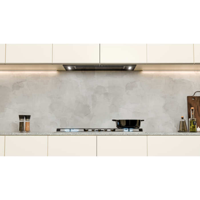 Falco 75cm Black Glass Built-In Extractor - FAL-75-BIG-B