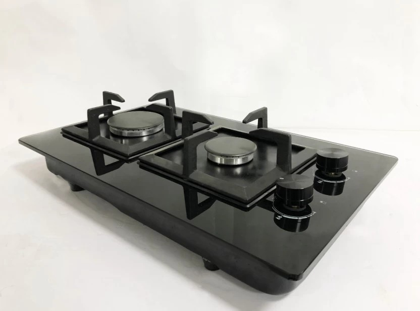 Eco Chef Glass Top Steel Manual Gas Stove (2 Burners)