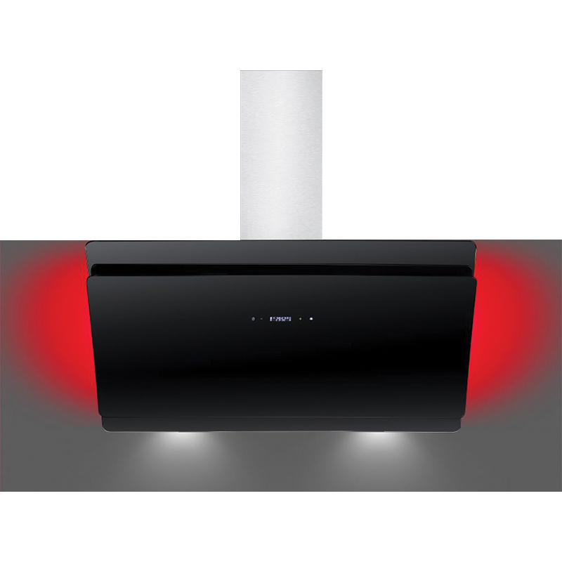 FALCO AR-90-706RGB 90CM 45DEG BLACK GLASS EXT WITH LED LIGHT