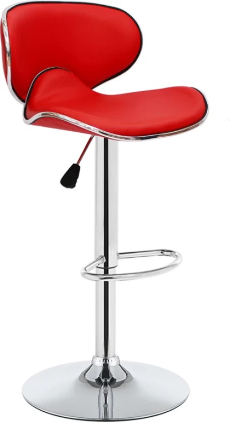 Leather Bar Stool (Finish Colour - Red)
