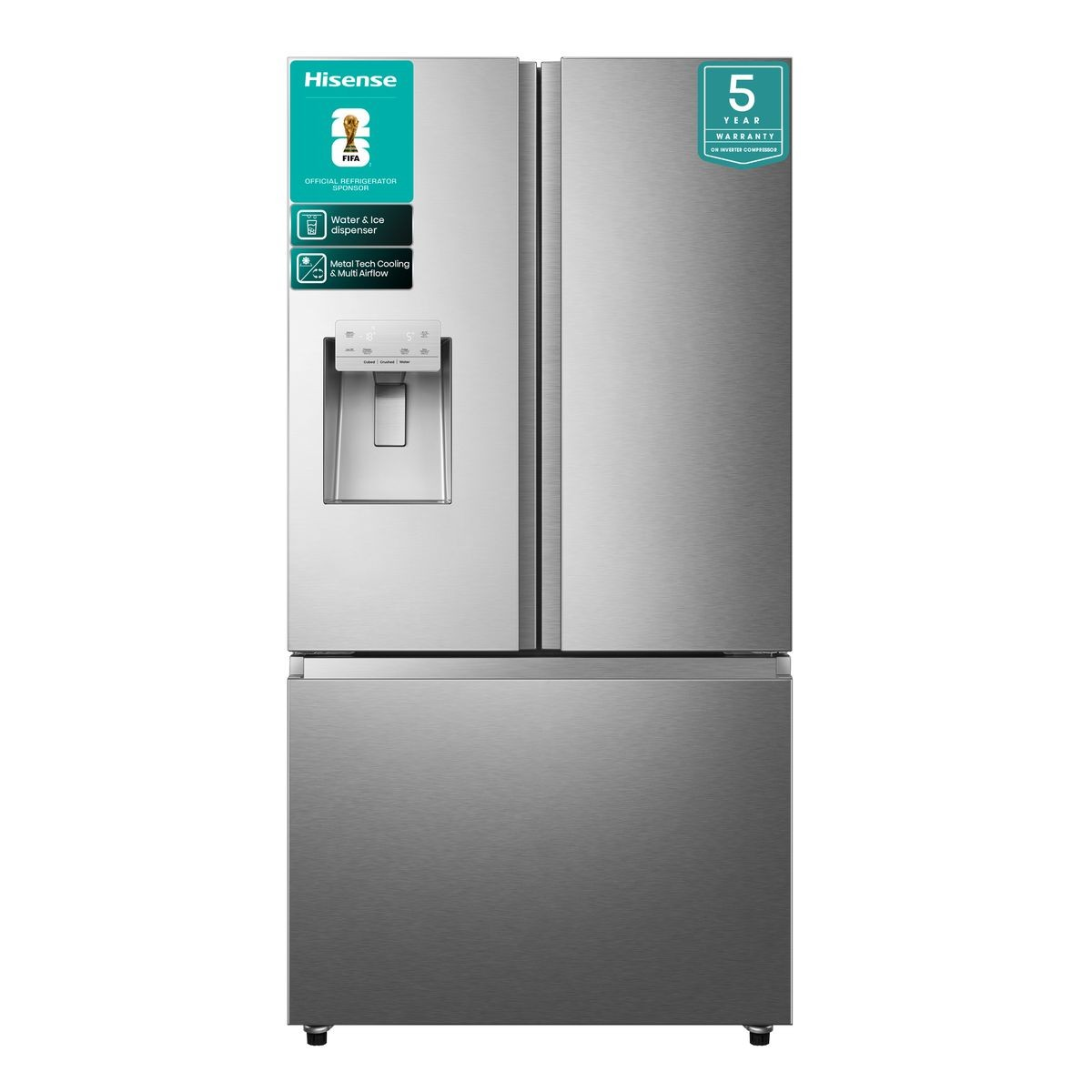 Hisense 536L Smart French Door Fridge Freezer with Water & Ice Dispenser