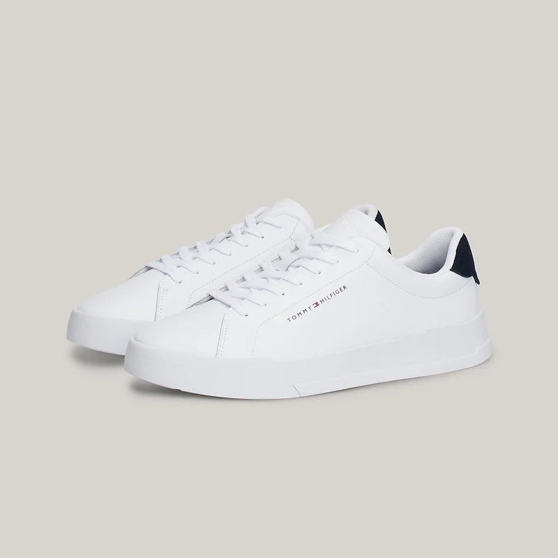Tommy Hilfiger Court Leather Grain Sneaker - white multi