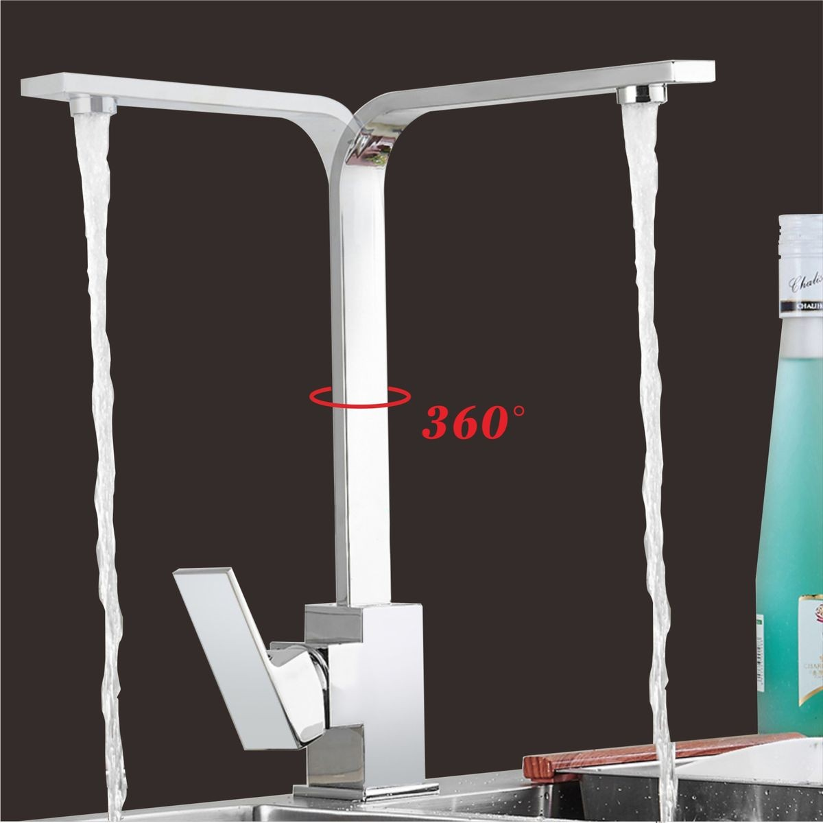 Kitchen Sink Tap Square Chrome