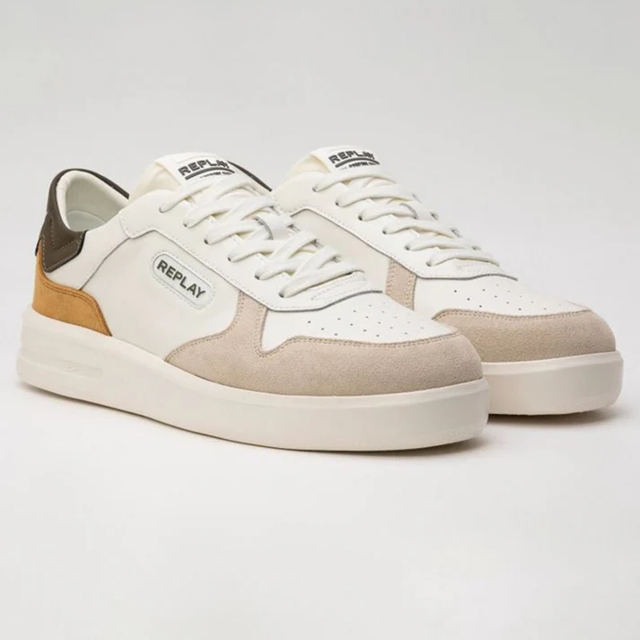 Replay - University M Court Mix Leather Sneakers