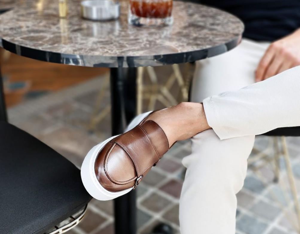 LIZZIO - Brown Space Leather Loafers