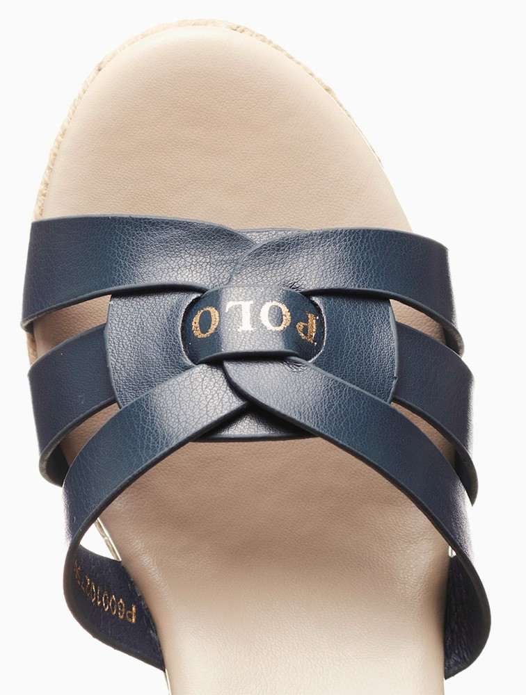 Polo Blue Tie Up Wedges