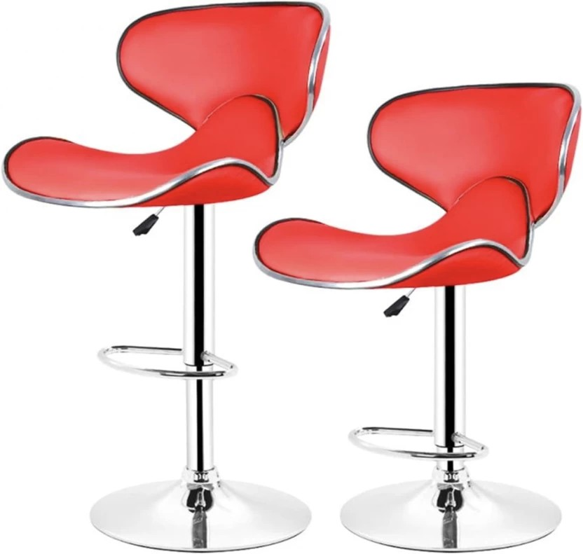 Leather Bar Stool (Finish Colour - Red)