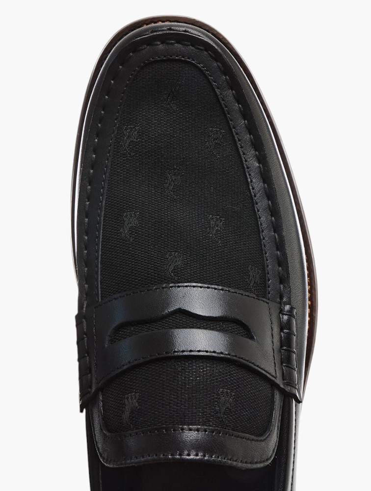 Polo Black Jacquard Monogram Penny Loafer