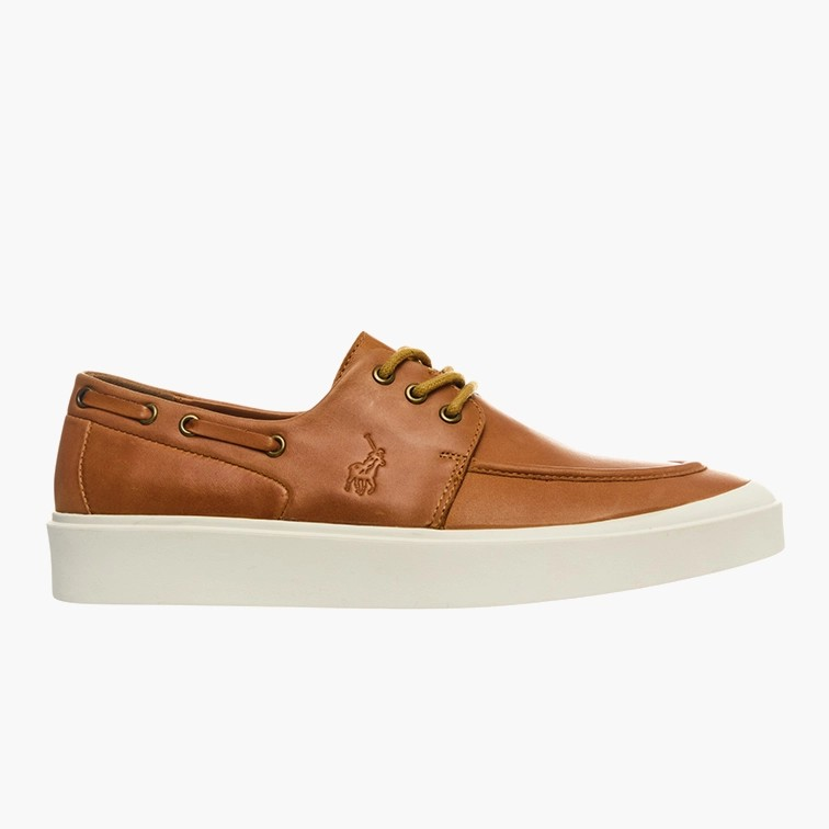Polo Tan Cemented Lace Up Boat Shoes