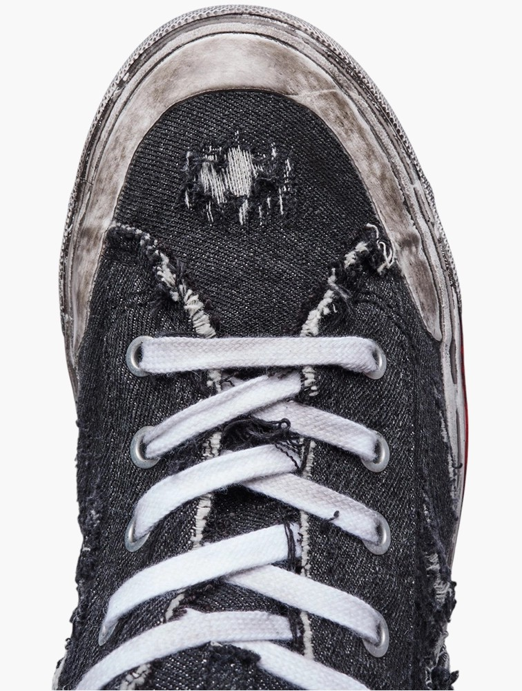 Diesel Black Distressed High Top Sneakers