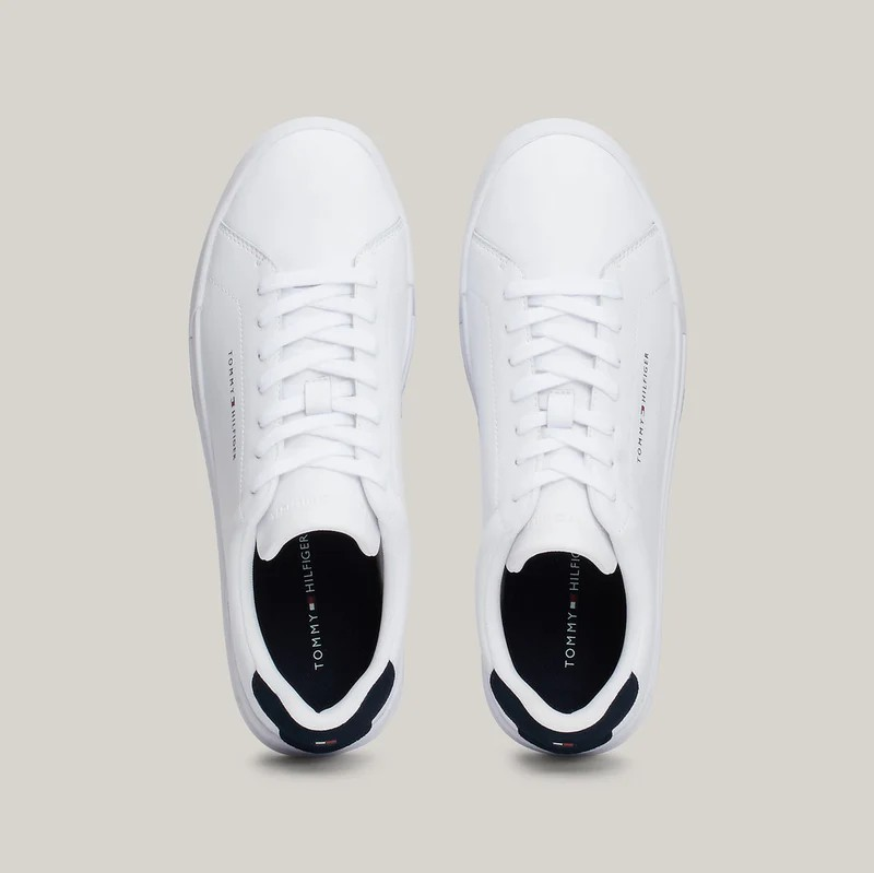 Tommy Hilfiger Court Leather Grain Sneaker - white multi