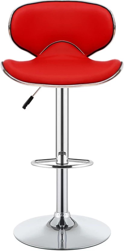 Leather Bar Stool (Finish Colour - Red)