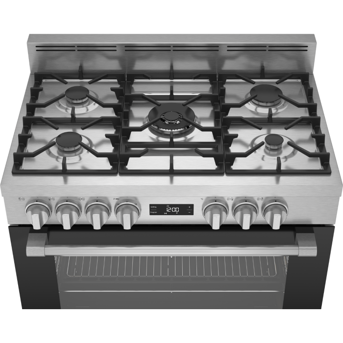 Beko 90cm Gas / Electric Inox Free Standing Stove-BFC916GMX