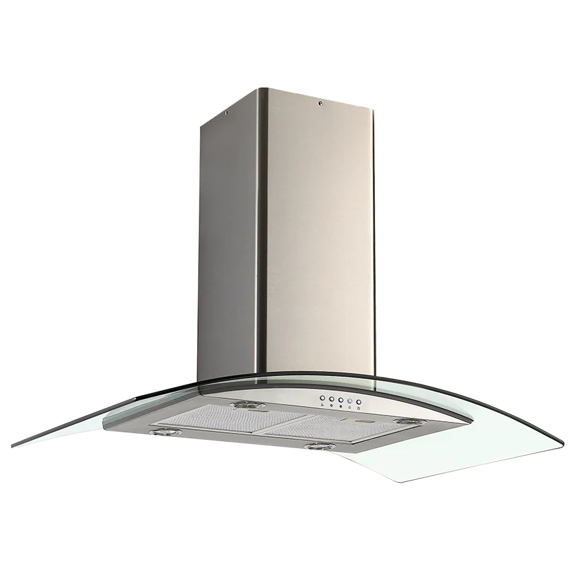 defy 900mm Premium Curved Glass Island Cookerhood