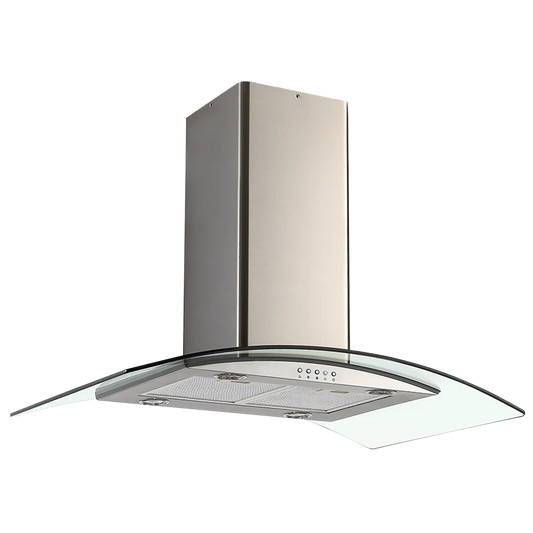 defy 900mm Premium Curved Glass Island Cookerhood