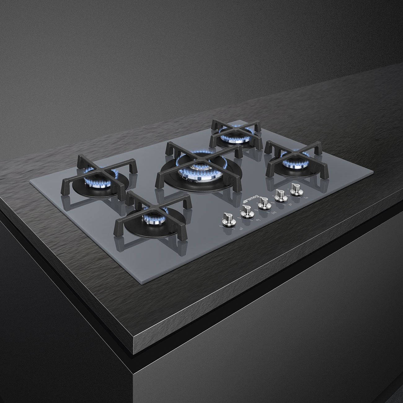 Smeg 72cm 5 burner Silver Hob - PV175SSA