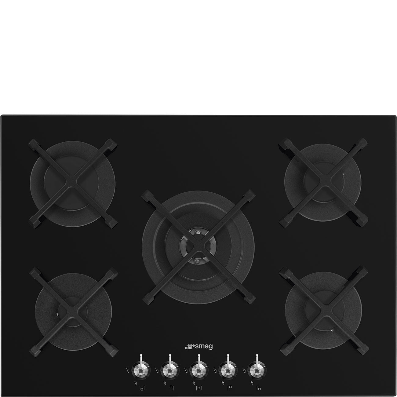 Smeg 72cm Classica Black Gas-On-Glass Hob – PV375NSA