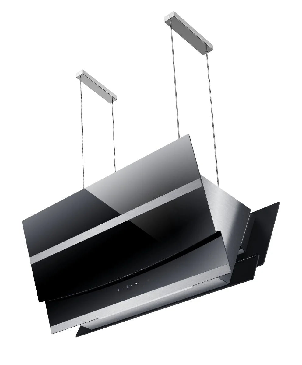 Falco 90CM Island Black Glass Extractor - AR-90-826