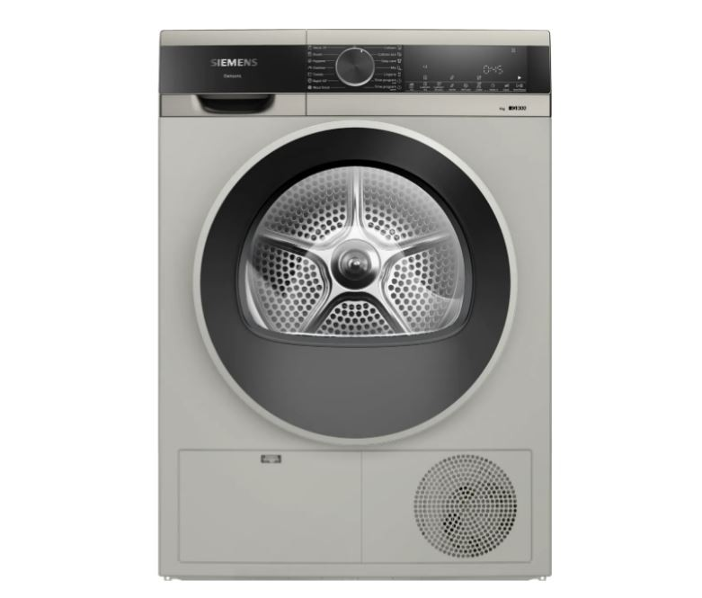 Siemens iQ300 9kg Silver Inox Condenser Tumble Dryer – WP41G0XZA