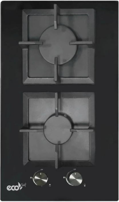Eco Chef Glass Top Steel Manual Gas Stove  (2 Burners)