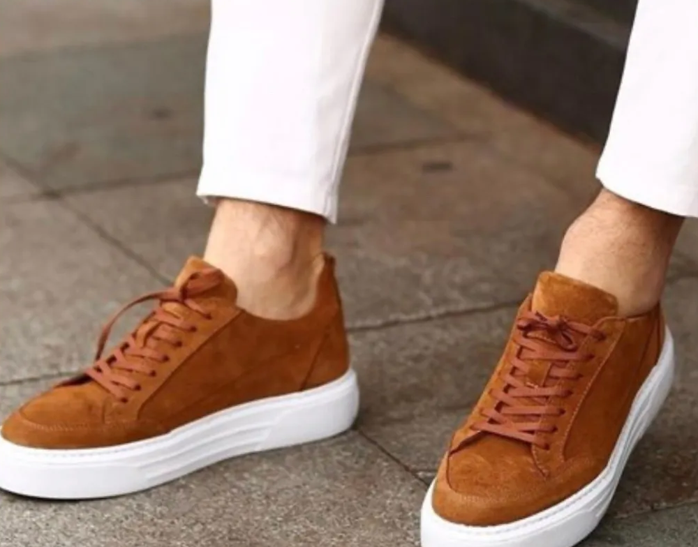 LIZZIO-Tan Jacks Suede Leather Men Sneakers