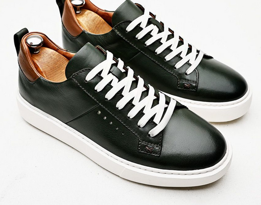 LIZZIO-Green Dean Leather Sneakers