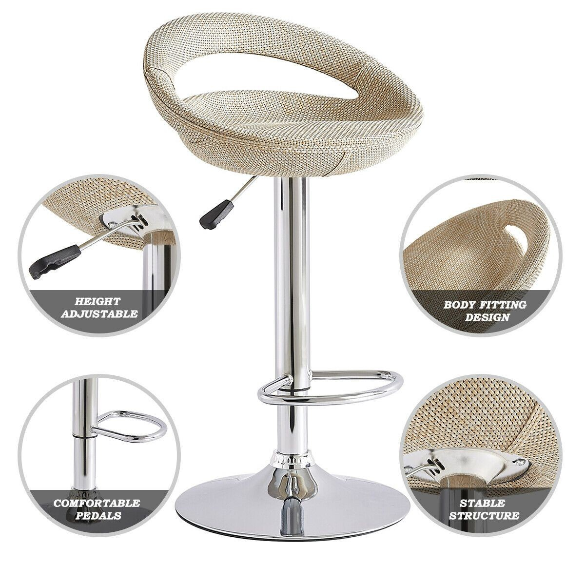 Kitchen Counter Stools - 2 Pack  Cream Colour