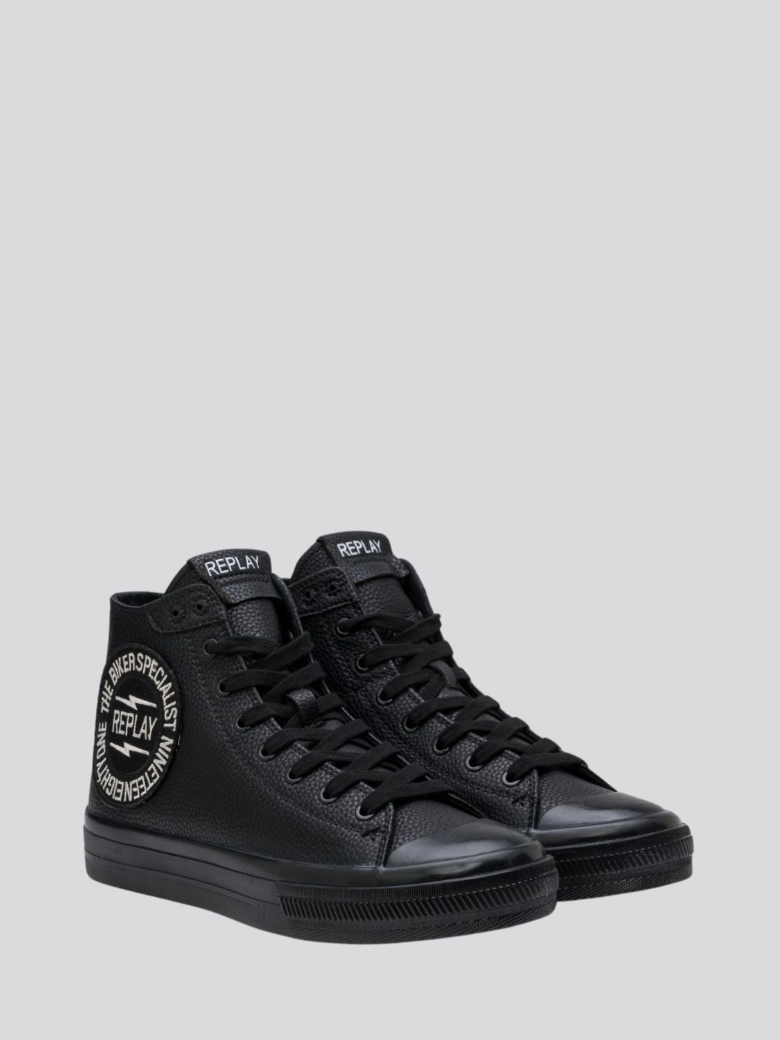 SNAP BIKER MID CUT SNEAKERS WITH LACES