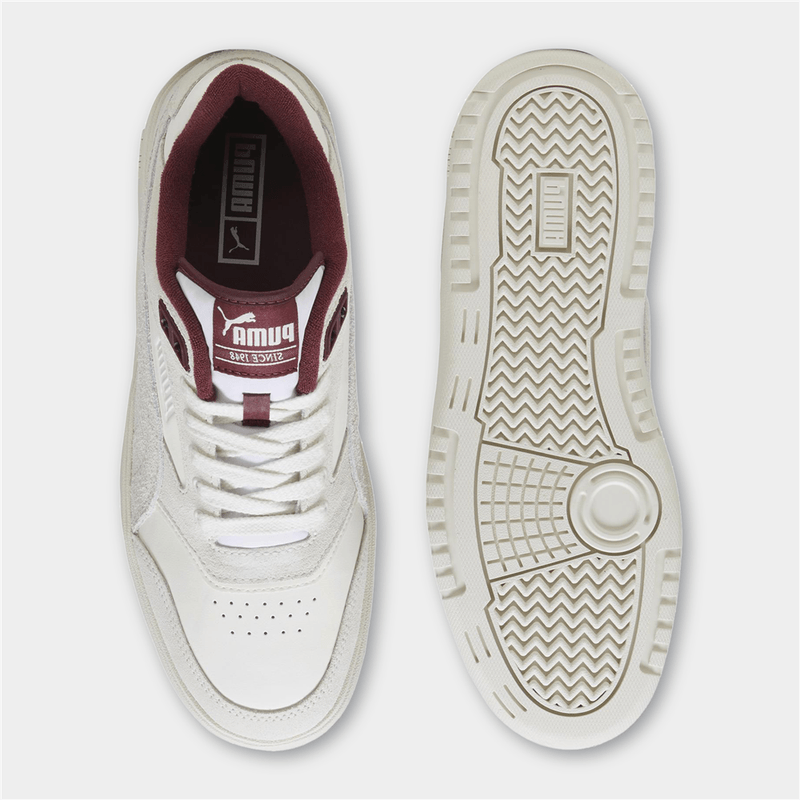 Puma Men's Double Court Cream/Burgundy Sneaker