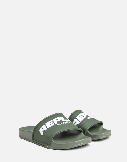 Replay Up Emboss Mil Green Sandal