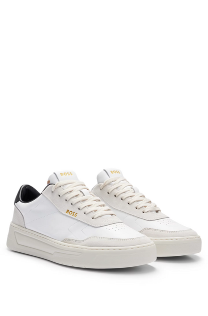 HUGO BOSS LOW-TOP TRAINERS IN LEATHER AND SUEDE