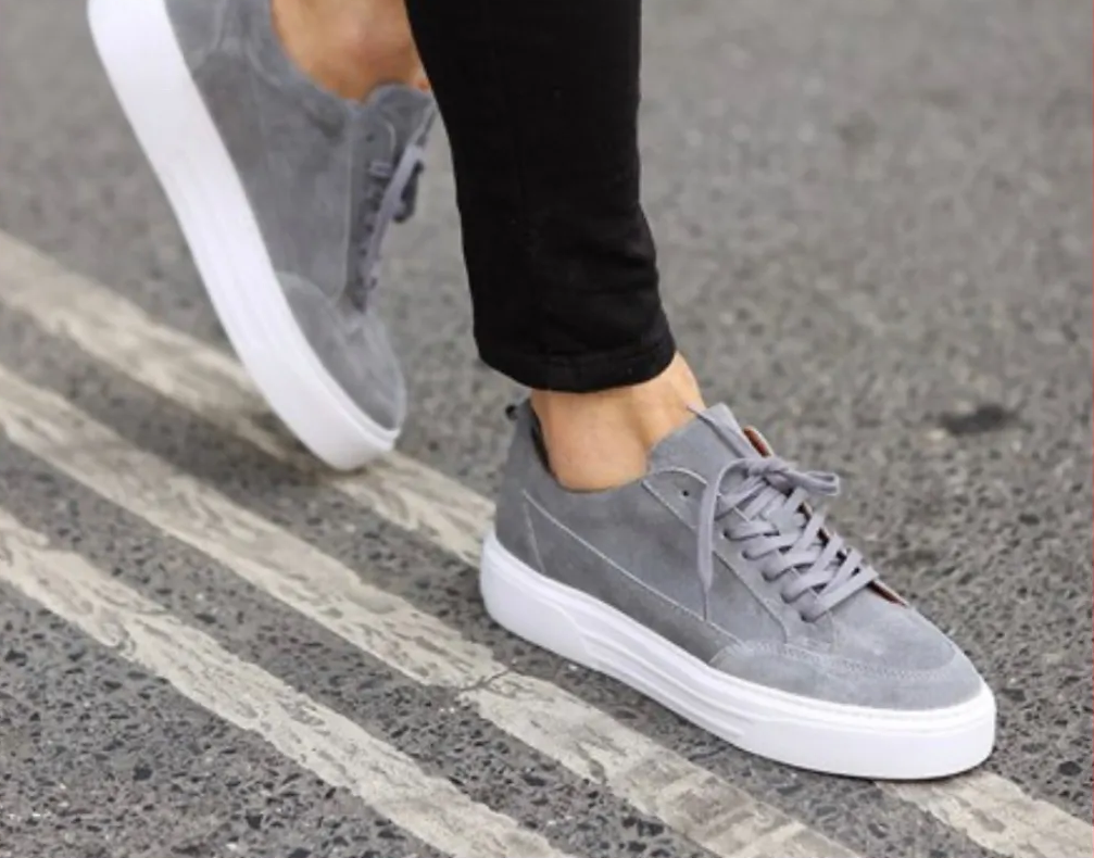 LIZZIO-Grey Jacks Suede Leather Men Sneakers