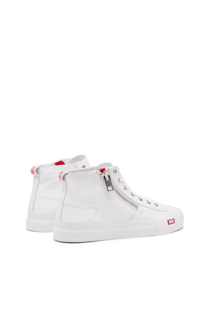 DIESEL -  HIGH-TOP SNEAKERS IN PREMIUM LEATHER