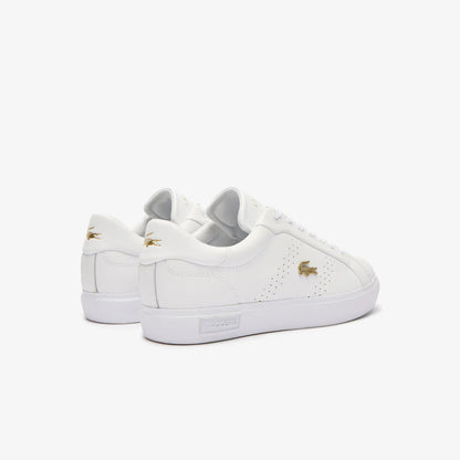 LACOSTE-WOMEN'S POWERCOURT 2.0 LEATHER TRAINERS